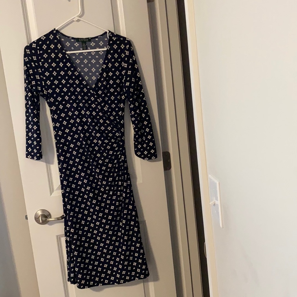 Ralph Lauren faux wrap diamond print